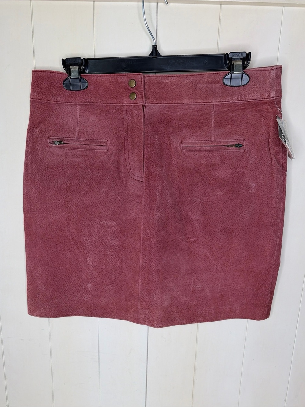 Wilson Leather Skirt Suede RED - Size 8 - Vintage New *Read*